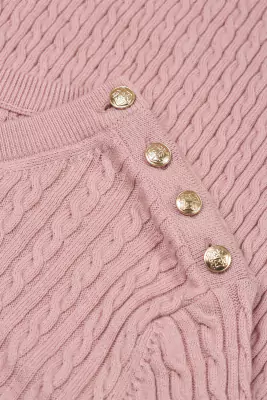 Gant vaaleanpunainen palmikkoneulemekko