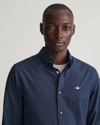 Gant tummansinikuvioinen regular fit kauluspaita