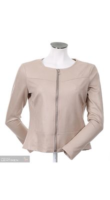 Muotitorpan beige kotimainen nahkajäljitelmä jakku