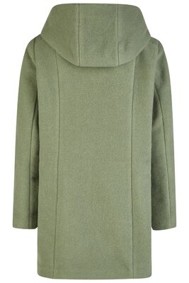 Lebek vihreä hupullinen villakangastakki