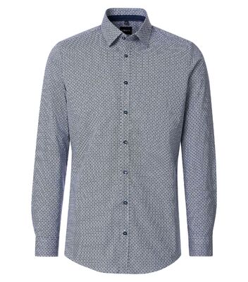 Venti sinikuvioinen slim fit kauluspaita