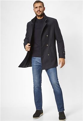 S4 tummansininen nuorekas villakangastakki