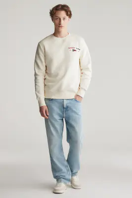 Gant luonnonvalkoinen college pusero