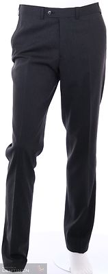 Tummanharmaat Turon raidalliset suorat housut