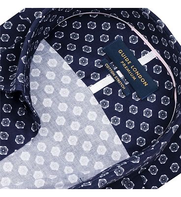 Guide London tummansininen slim fit paita