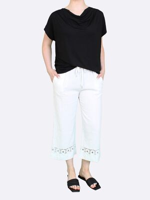 Lea H vajaamittaiset valkoiset pellavahousut