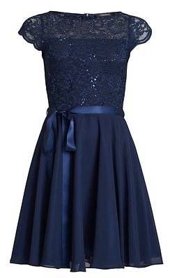 Swing tummansininen juhlamekko