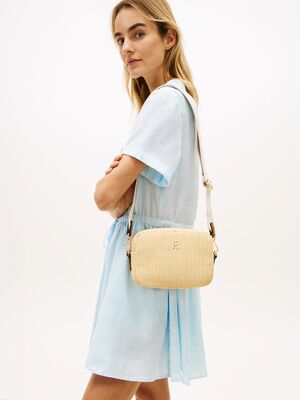 Tommy Hilfiger kesäinen oljensävyinen käsilaukku