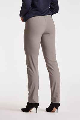 Laurien harmaan beiget regular mallin housut korkealla kuminauha vyötäröllä