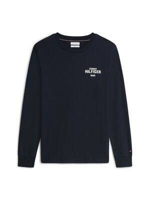 Tommy Hilfiger tummansininen pitkähihainen t-paita