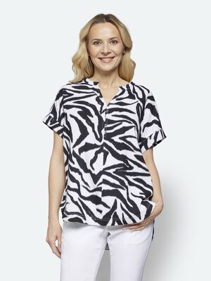 Signature musta valkoinen pellava tunika