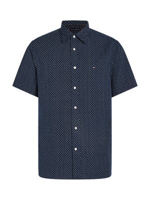 Tommy Hilfiger tummansininen regular fit lyhythihainen kauluspaita