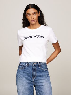 Tommy Hilfiger valkoinen t-paita brodeerauksella