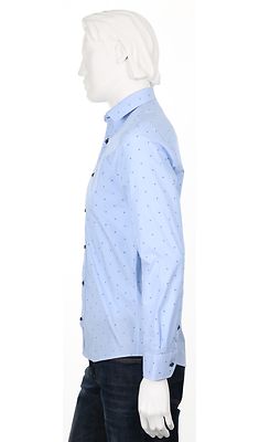 Petrifun vaaleansininen pilkullinen modern fit kauluspaita