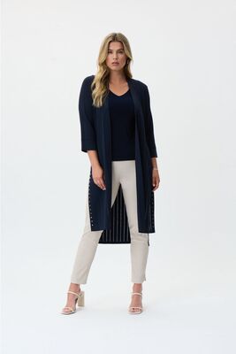 Joseph ribkoff tummansininen niittisomisteinen neuletakki