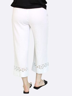 Lea H vajaamittaiset valkoiset pellavahousut