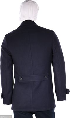 Herold tummansininen villakangastakki