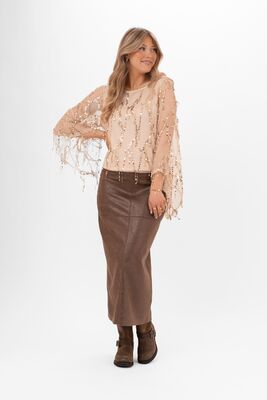 Capri Collection ruskea midimittainen hame