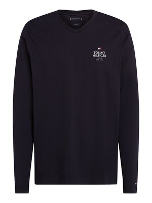 Tommy Hilfiger tummansininen pitkähihainen t-paita