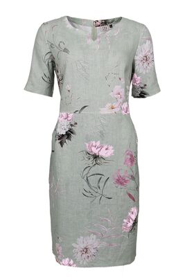 STI lyhythihainen vaaleanvihreä pellavamekko