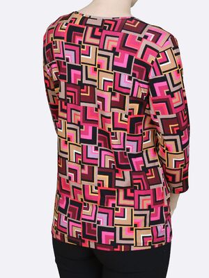 Lea H kuviollinen trikoopusero puolipitkillä hihoilla