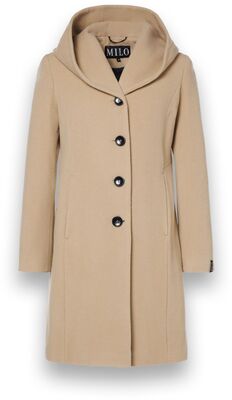 Milo beige hupullinen villakangastakki