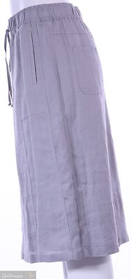 Harmaa Lebekin pellava hame kuminauha vyötäröllä