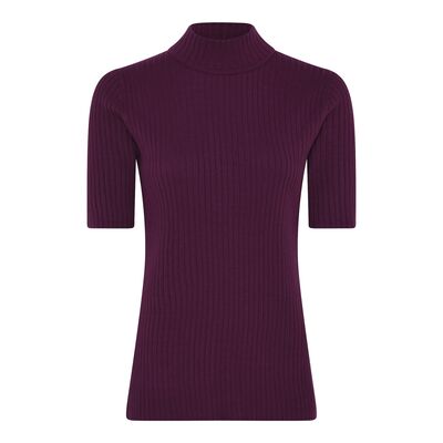 Micha luumunsävyinen lyhythihainen puolipoolo