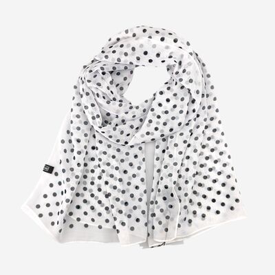 Veniz valkoinen pallokuosinen huivi