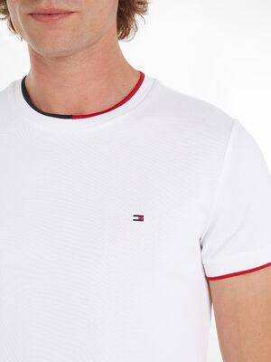 Tommy Hilfiger valkoinen t-paita pikeeneuloksesta