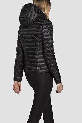 Reset musta hupullinen untuvatakki