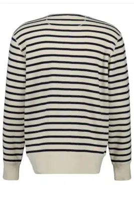 Gant luonnonvalkoinen raidallinen puuvillaneule