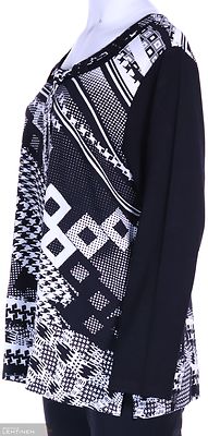 Curve musta valkoinen trikoo pusero väljällä mitoituksella