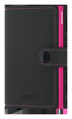 Secrid matta musta turvalompakko fuksianvärisellä kotelolla