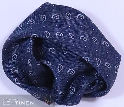 Tummansininen kuviollinen taskuliina