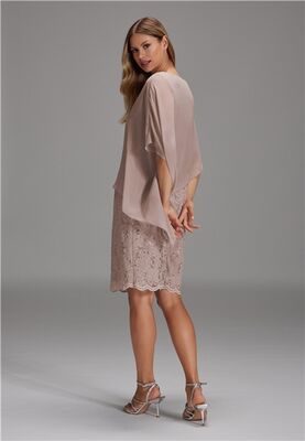 Swing beige juhlamekko poncholla