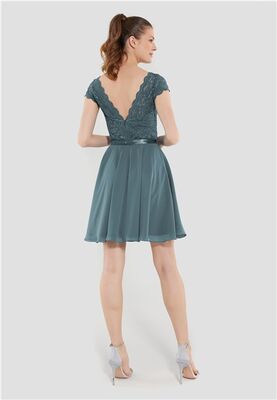 Swing petroolin sävyinen kellohelma mekko