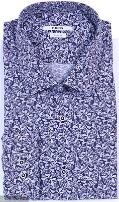 petrifun kuviollinen kauluspaita classic fit mitoituksella