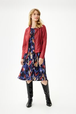 In Front punainen keinonahka jakku