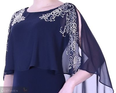 Frank Lyman pitkä tummansininen juhlamekko