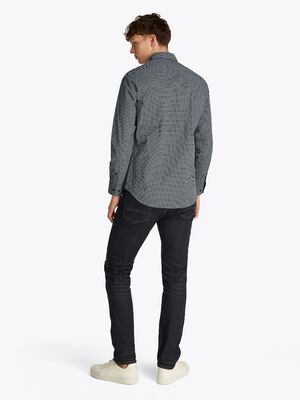 Tommy Hilfiger tummansininen kuviollinen regular fit kauluspaita