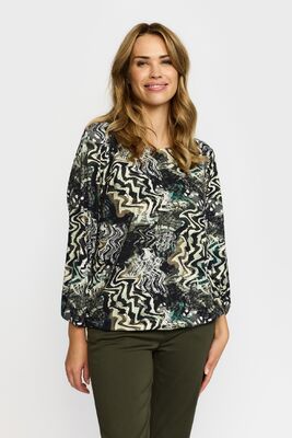 2-Biz vihreä kuviollinen trikoopusero