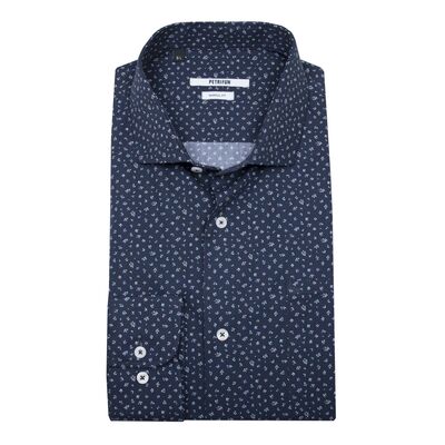 Petrifun sinikuvioinen C-mitoituksen kauluspaita