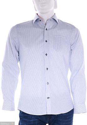 Siniharmaa raidallinen slim fit paita