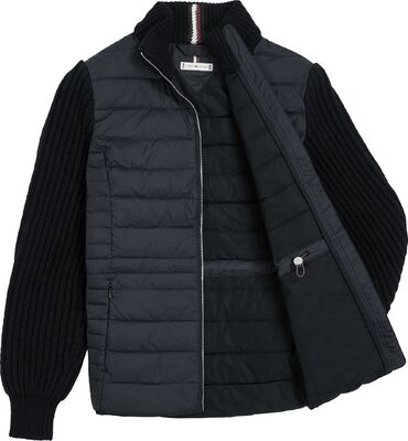 Tommy Hilfiger musta kevytuntuva takki neule hihoilla