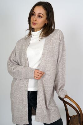 M.X.O vaalean beige auki pidettävä neuletakki