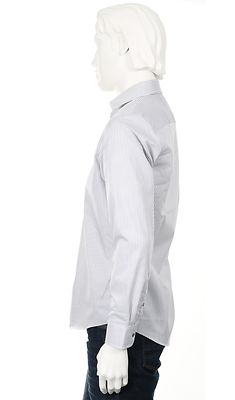 Petrifun modern fit harmaaraidallinen kauluspaita