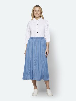 Signature farkunsininen midimittainen hame