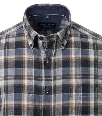 Casamoda ruskeasävyinen comfort fit flanellipaita