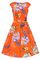 Hearts & Roses kirkkaan oranssi kukkakuvioinen kellohelmamekko
